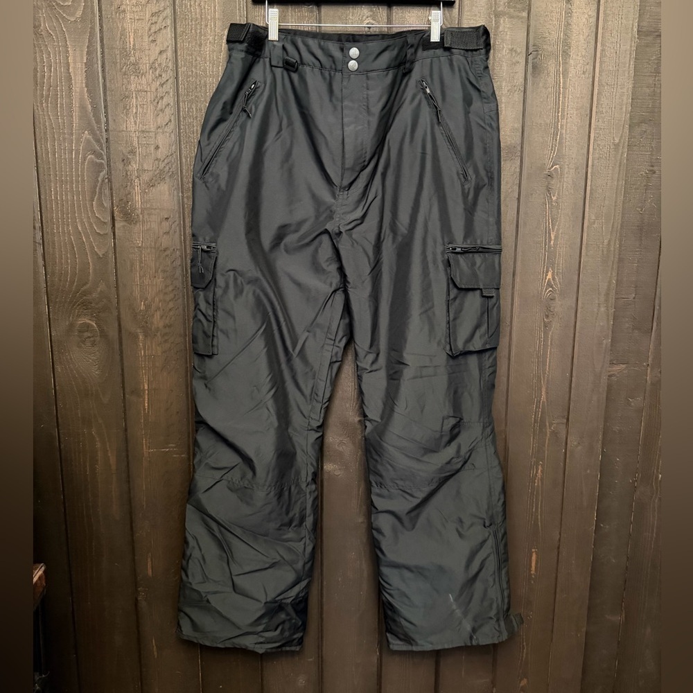B360 Mens WTF II Black Ski Snowboard Pants Unisex Adj Waist Size 42x33 (XL) EUC